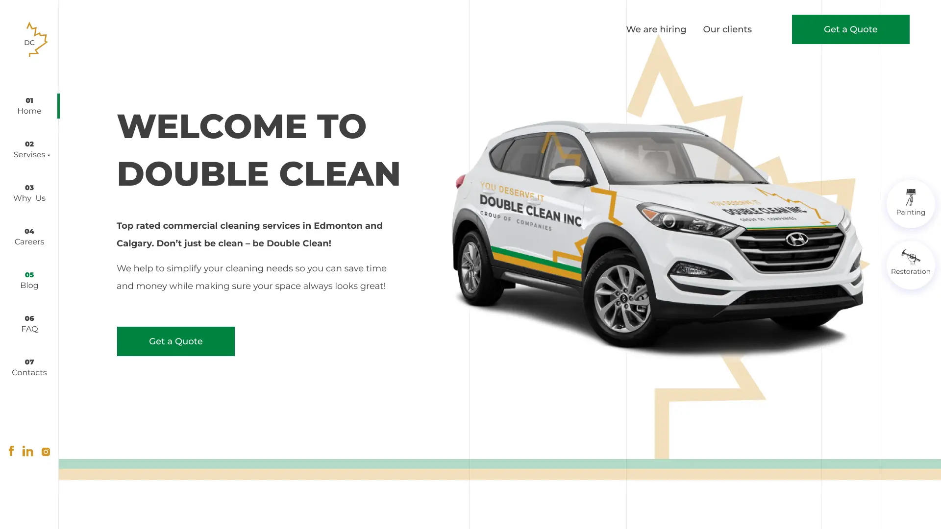 Double Clean website homepage — web design case study